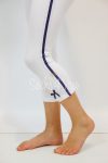 Yellow Moon capri legging met marine streep