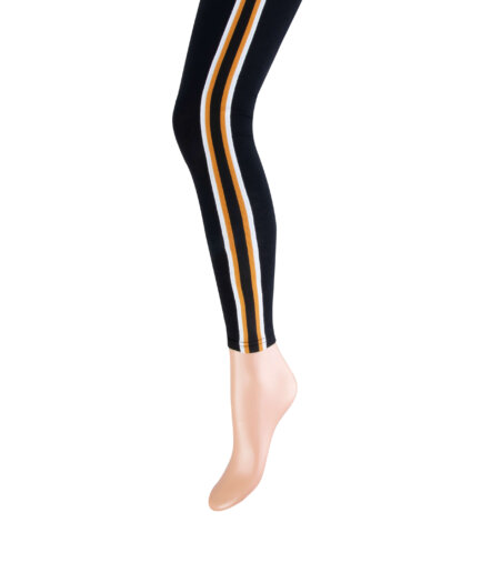 Yellow Moon legging zwart met oker kleurige bies
