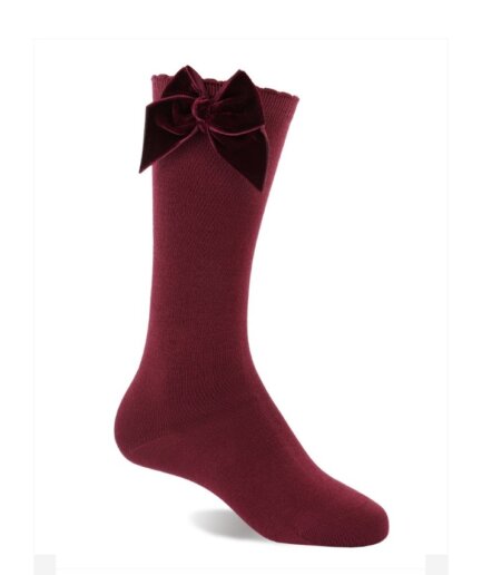 Prachtige kniekous met velvet strik